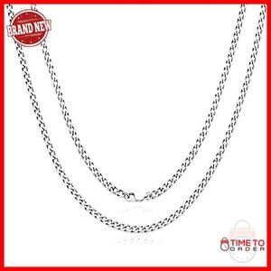 4.5mm Pure Titanium Cuban Link Chain Necklace, 23.62 Inches, Lobster Clasp